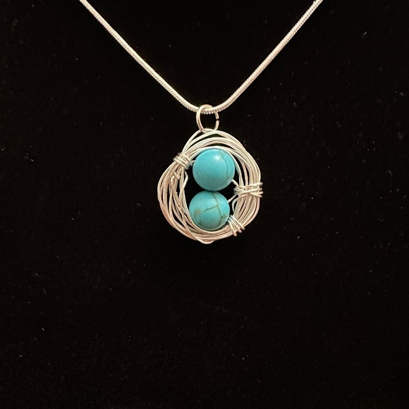 Hand Crafted Mother Robin’s Egg Pendant - Picture 2 of 3